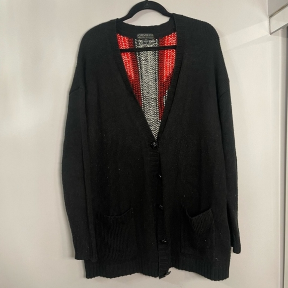 ISO! Not For Sale. Forever 21 Over Sized Union Jack / British Flag Cardigan - Picture 3 of 3